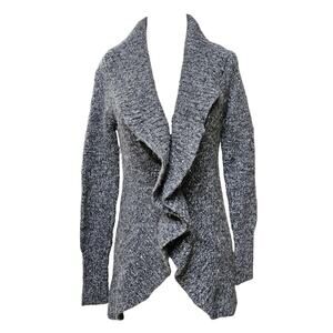 Y2k Knit Cardigan Sweater Ruffle Minimalist Office Siren Banana Republic- Small